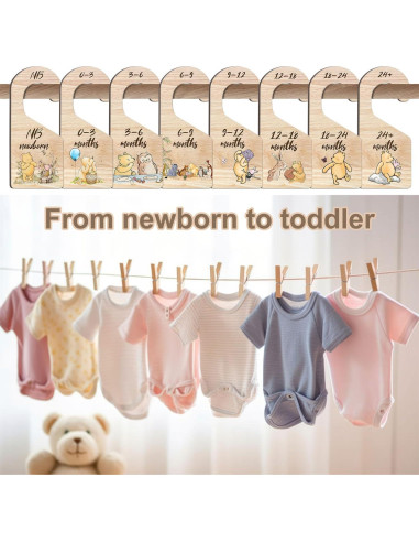 8 Divisores de Armario para Bebés Hatzelou - Madera Winnie