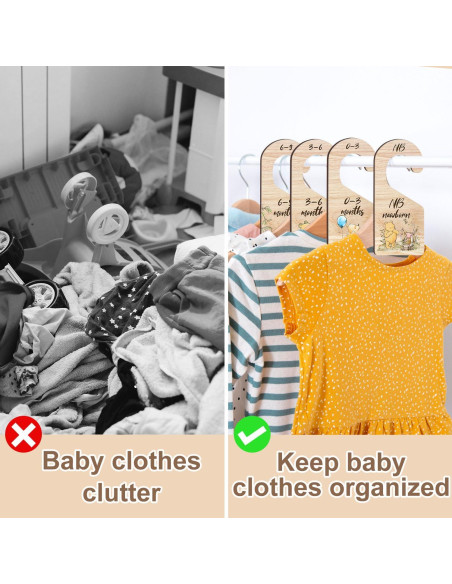 8 Divisores de Armario para Bebés Hatzelou - Madera Winnie