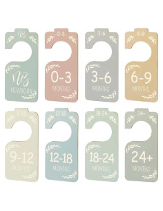 Divisores de Armario para Bebés Pasonly - 8 Piezas Madera Colorida