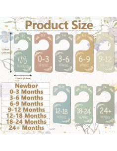 Divisores de Armario para Bebés Pasonly - 8 Piezas Madera Colorida 2