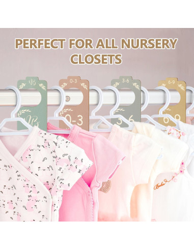 Divisores de Armario para Bebés Pasonly - 8 Piezas Madera Colorida