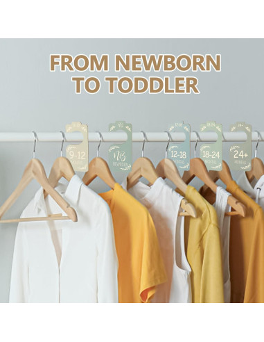 Divisores de Armario para Bebés Pasonly - 8 Piezas Madera Colorida