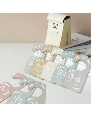 Divisores de Armario para Bebés Pasonly - 8 Piezas Madera Colorida