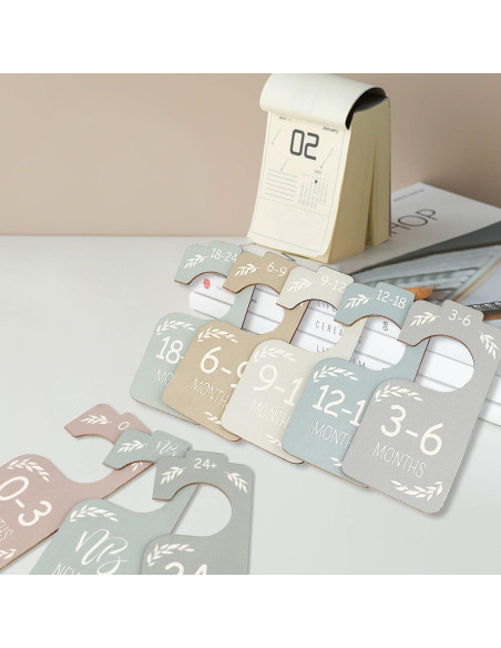 Divisores de Armario para Bebés Pasonly - 8 Piezas Madera Colorida