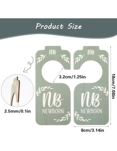 Divisores de Armario de Madera Lusofie - 8 PCS para Bebés 2