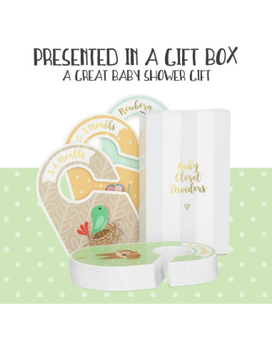 Divisores de armario para bebés Erizo Acogedor - 18 piezas