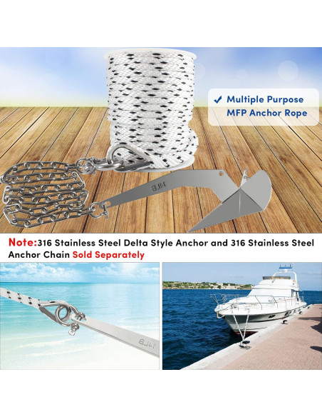 Cuerda de Ancla VEITHI 15.24 m x 0.95 cm Polipropileno