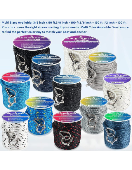 Cuerda de Ancla VEITHI 15.24 m x 0.95 cm Polipropileno