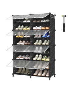 Estante para zapatos AWTATOS 8 niveles negro, 32 pares