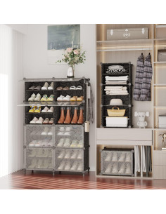 Estante para zapatos AWTATOS 8 niveles negro, 32 pares 2