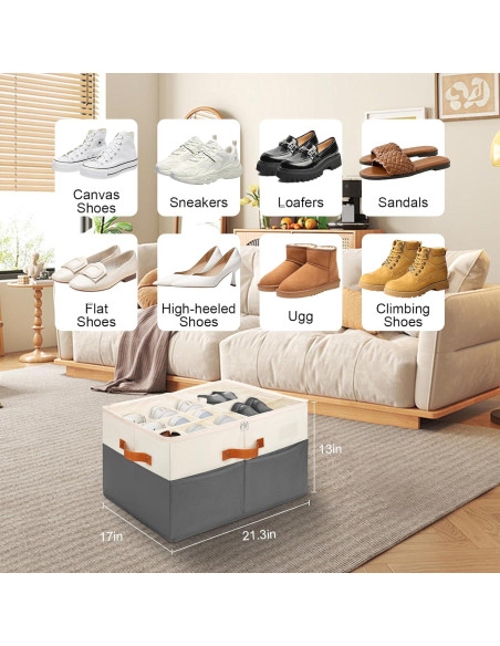 Organizador de Zapatos OAMCEG Plegable para Closet 16 Pares Organizador de Zapatos OAMCEG Plegable para Closet 16 Pares