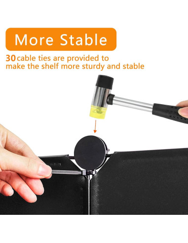 Estante para zapatos AWTATOS 8 niveles negro, 32 pares