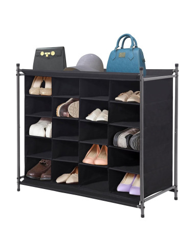 Estante Organizador de Zapatos 20 Cubos STORAGE MANIAC Negro