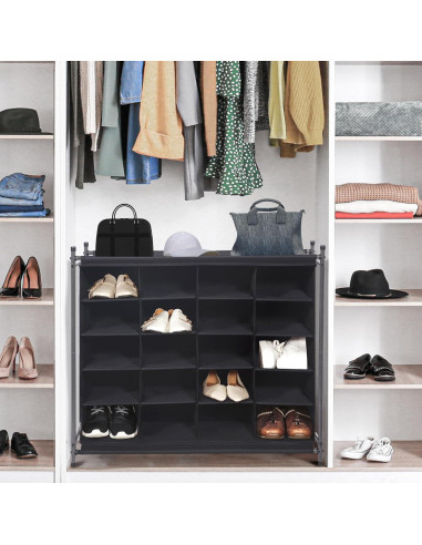 Estante Organizador de Zapatos 20 Cubos STORAGE MANIAC Negro