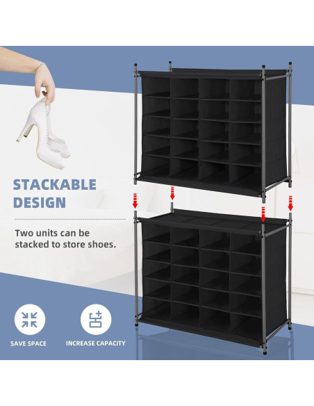 Estante Organizador de Zapatos 20 Cubos STORAGE MANIAC Negro
