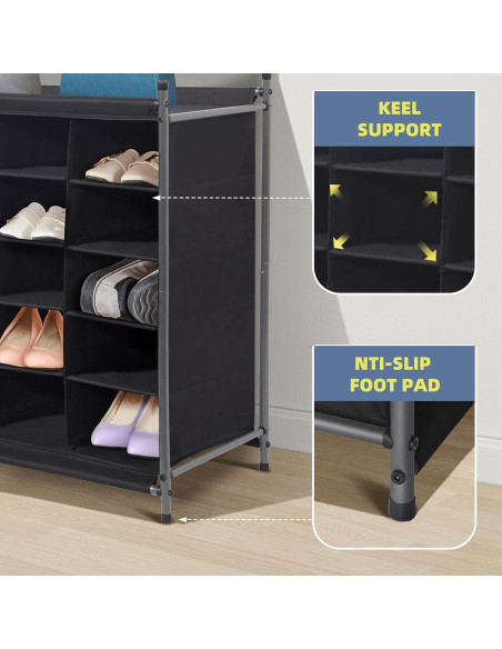 Estante Organizador de Zapatos 20 Cubos STORAGE MANIAC Negro