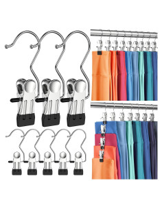 Paquete de 12 Perchas con Clip DOIOWN para Pantalones