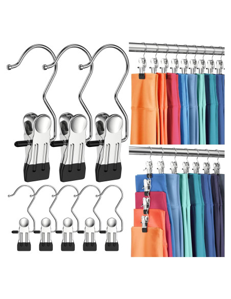 Paquete de 12 Perchas con Clip DOIOWN para Pantalones