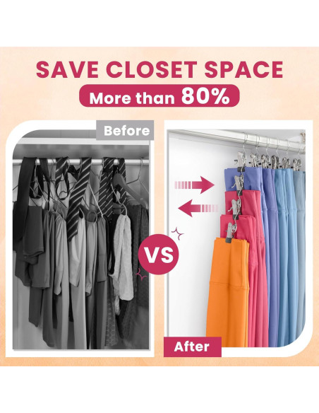 Paquete de 12 Perchas con Clip DOIOWN para Pantalones