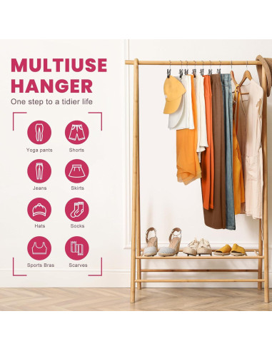 Paquete de 12 Perchas con Clip DOIOWN para Pantalones