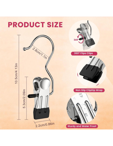 Paquete de 12 Perchas con Clip DOIOWN para Pantalones