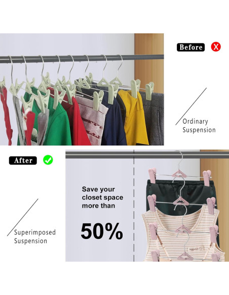 Perchas para Falda 30 Paquete NORTHERN BROTHERS Rosa Antideslizante