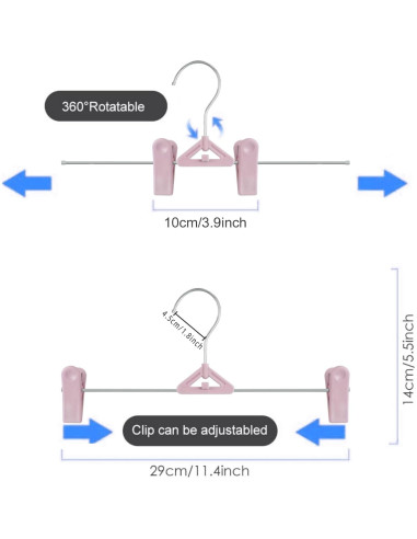 Perchas para Falda 30 Paquete NORTHERN BROTHERS Rosa Antideslizante