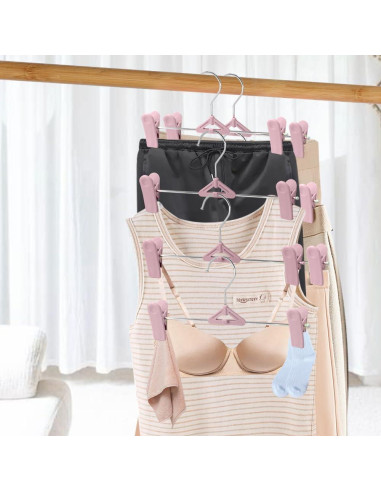 Perchas para Falda 30 Paquete NORTHERN BROTHERS Rosa Antideslizante