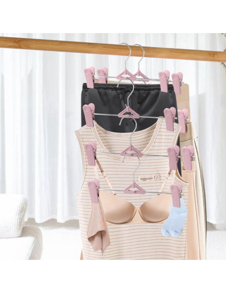 Perchas para Falda 30 Paquete NORTHERN BROTHERS Rosa Antideslizante