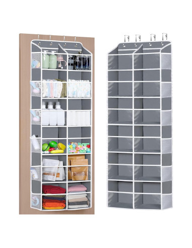 Organizador sobre la puerta Univivi 6 niveles 12 compartimentos gris