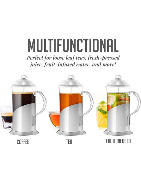 Cafetera Prensa Francesa OVENTE 1 Litro Acero Inoxidable