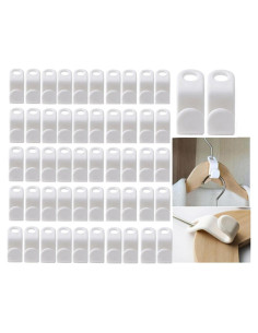 Ganchos Conectores para Perchas Lrophyte - 50 Unidades Blancos