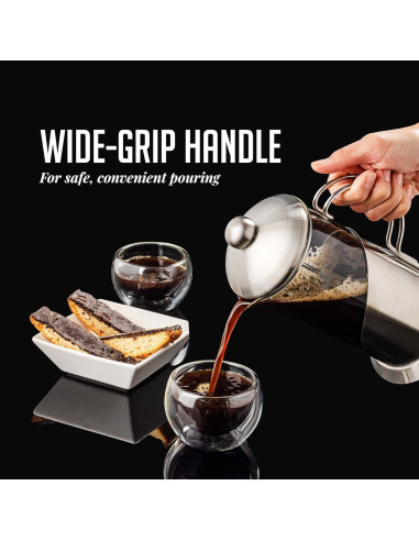 Cafetera Prensa Francesa OVENTE 1 Litro Acero Inoxidable