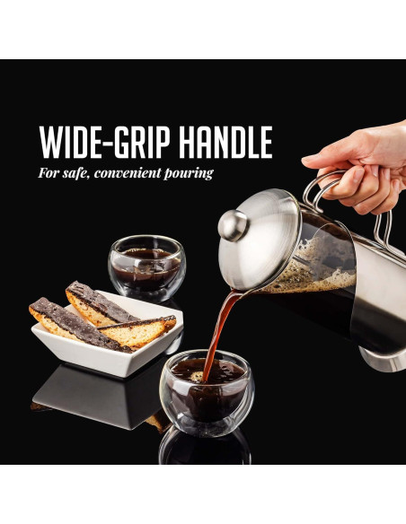 Cafetera Prensa Francesa OVENTE 1 Litro Acero Inoxidable