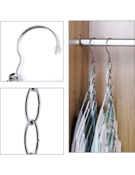 Cadenas de Percha Ahorra Espacio Yuyeran 50cm Acero Inoxidable