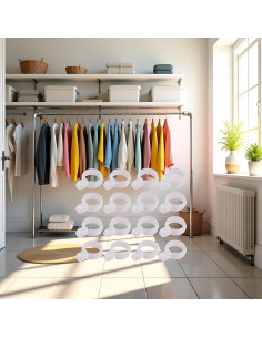 Juego de 50 Ganchos de Plástico Blanco Jowxsx para Ropa 2