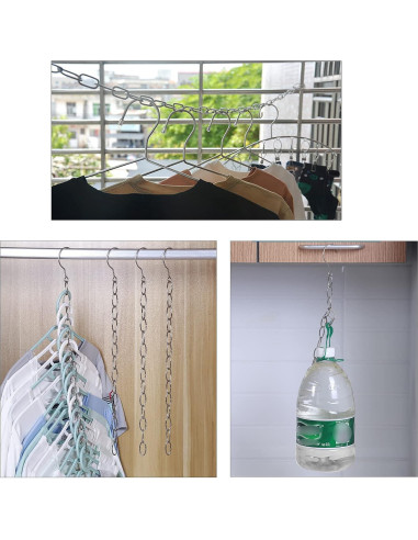 Cadenas de Percha Ahorra Espacio Yuyeran 50cm Acero Inoxidable