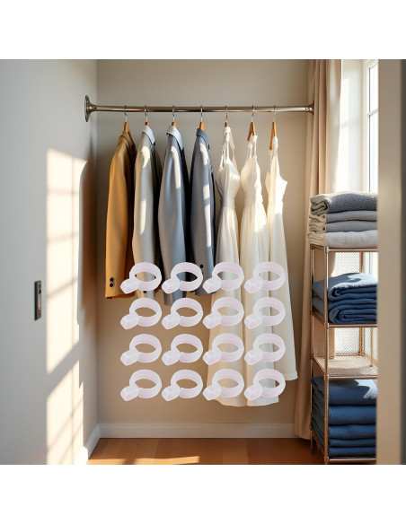 Juego de 50 Ganchos de Plástico Blanco Jowxsx para Ropa