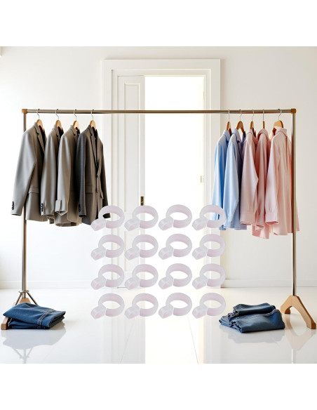 Juego de 50 Ganchos de Plástico Blanco Jowxsx para Ropa