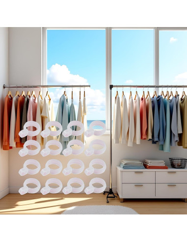 Juego de 50 Ganchos de Plástico Blanco Jowxsx para Ropa