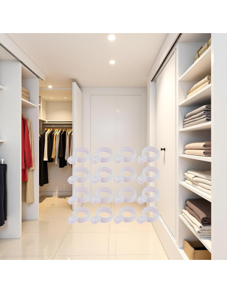 Juego de 50 Ganchos de Plástico Blanco Jowxsx para Ropa