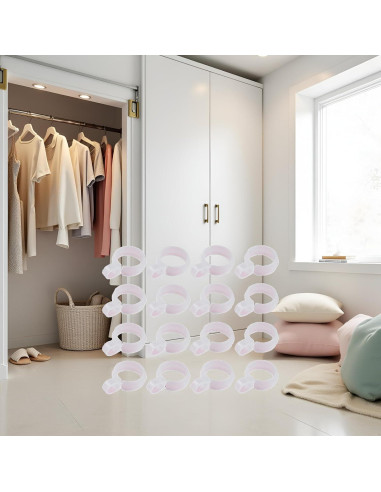 Juego de 50 Ganchos de Plástico Blanco Jowxsx para Ropa
