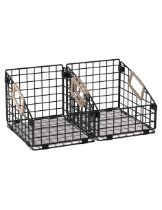 Cesta de Almacenamiento Webtrylics - Juego de 2 Cestas Negras