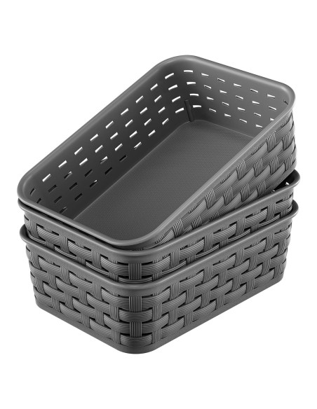 Cestas de Almacenamiento Pequeñas FUCDTEFC Gris Oscuro - 3 Piezas