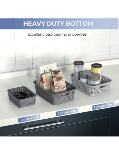 Cestas de Almacenamiento Pequeñas FUCDTEFC Gris Oscuro - 3 Piezas