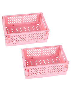 Cestas Plásticas Plegables Tixill 2 Unidades Rosa 10x15cm