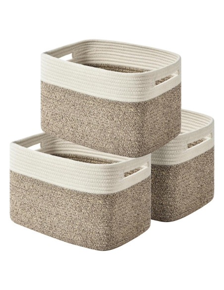 Cestas de Almacenamiento Tejidas Issudata - Paquete de 3, Marrón Cestas de Almacenamiento Tejidas Issudata - Paquete de 3, Marrón