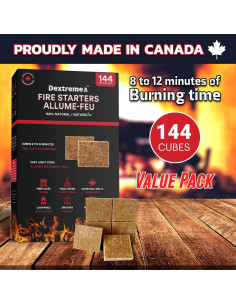 Encendedores Dextreme 144 Cubos Naturales para Fogatas 2