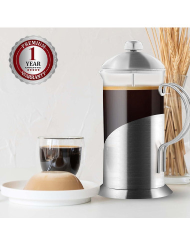 Cafetera Prensa Francesa OVENTE 1 Litro Acero Inoxidable