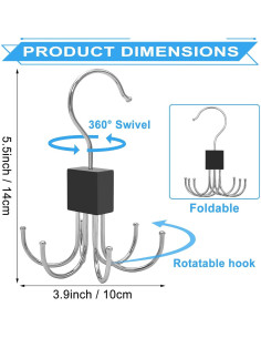 4 Perchas Rotativas Scartink para Top de Tanque y Cinturón 2
